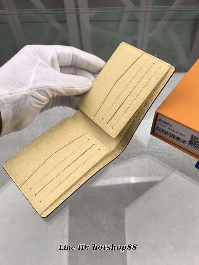 路易威登LV錢包 M62294紅花 經典圖案浸潤霓虹色彩 Slender錢夾包 LV男士短夾 xxlv1906